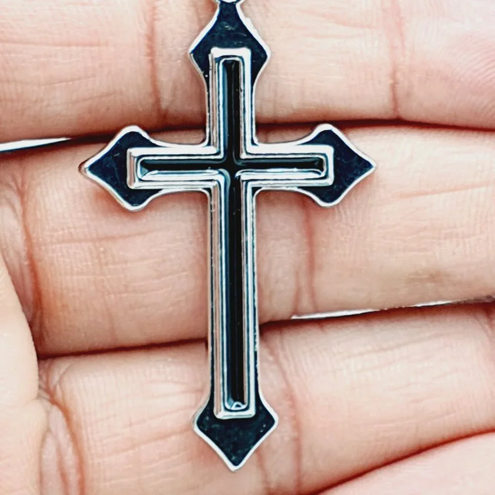 ❤️Cross Nail Chain scarecrow gothic Necklace, N90201P122 - Picture 1 of 11